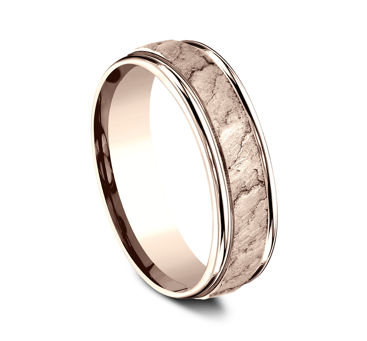 THE POMPEII 6.5mm 14K Rose Benchmark men's wedding band