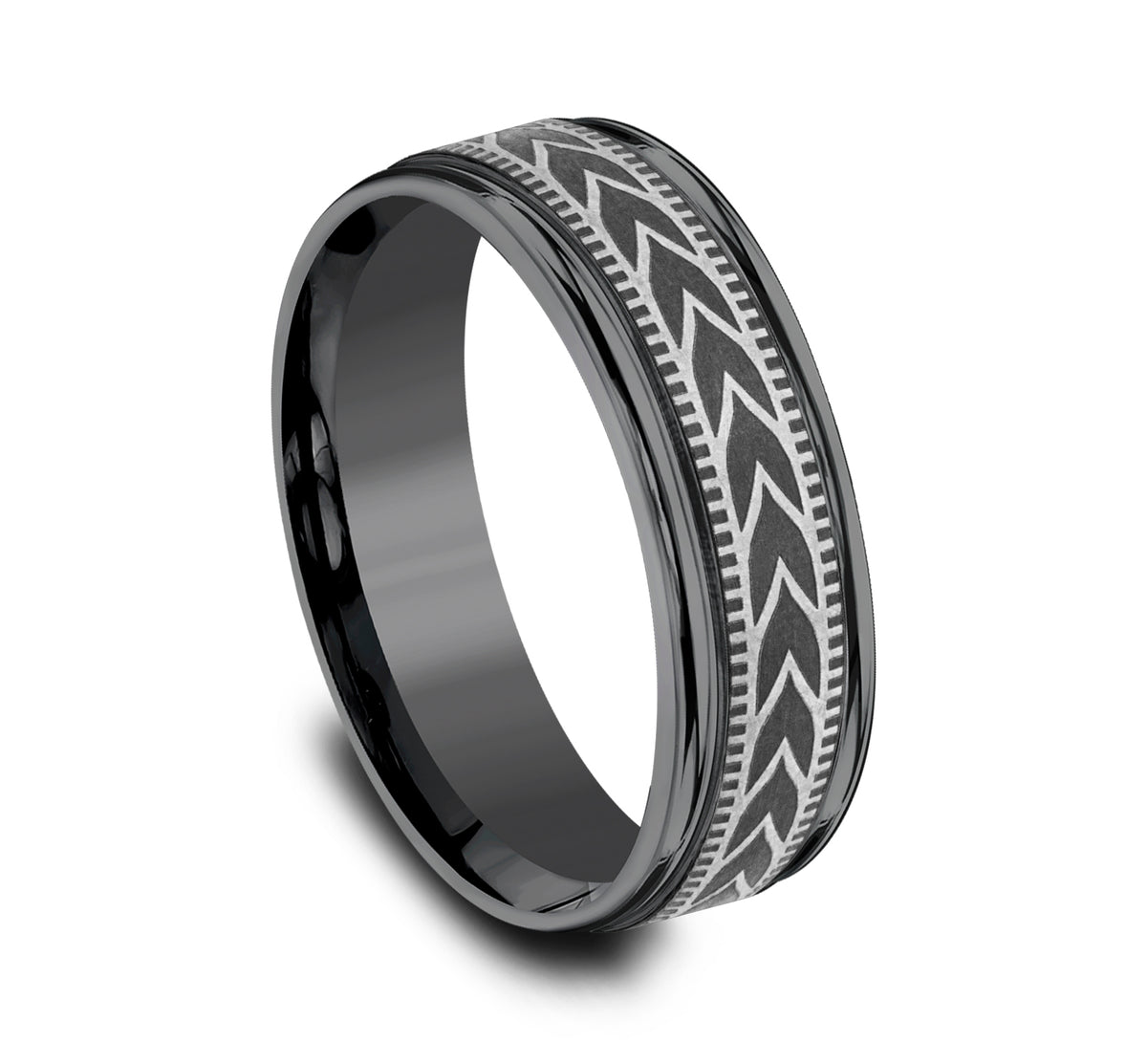 THE ARROW 7mm Tantalum Dark Benchmark men's wedding band