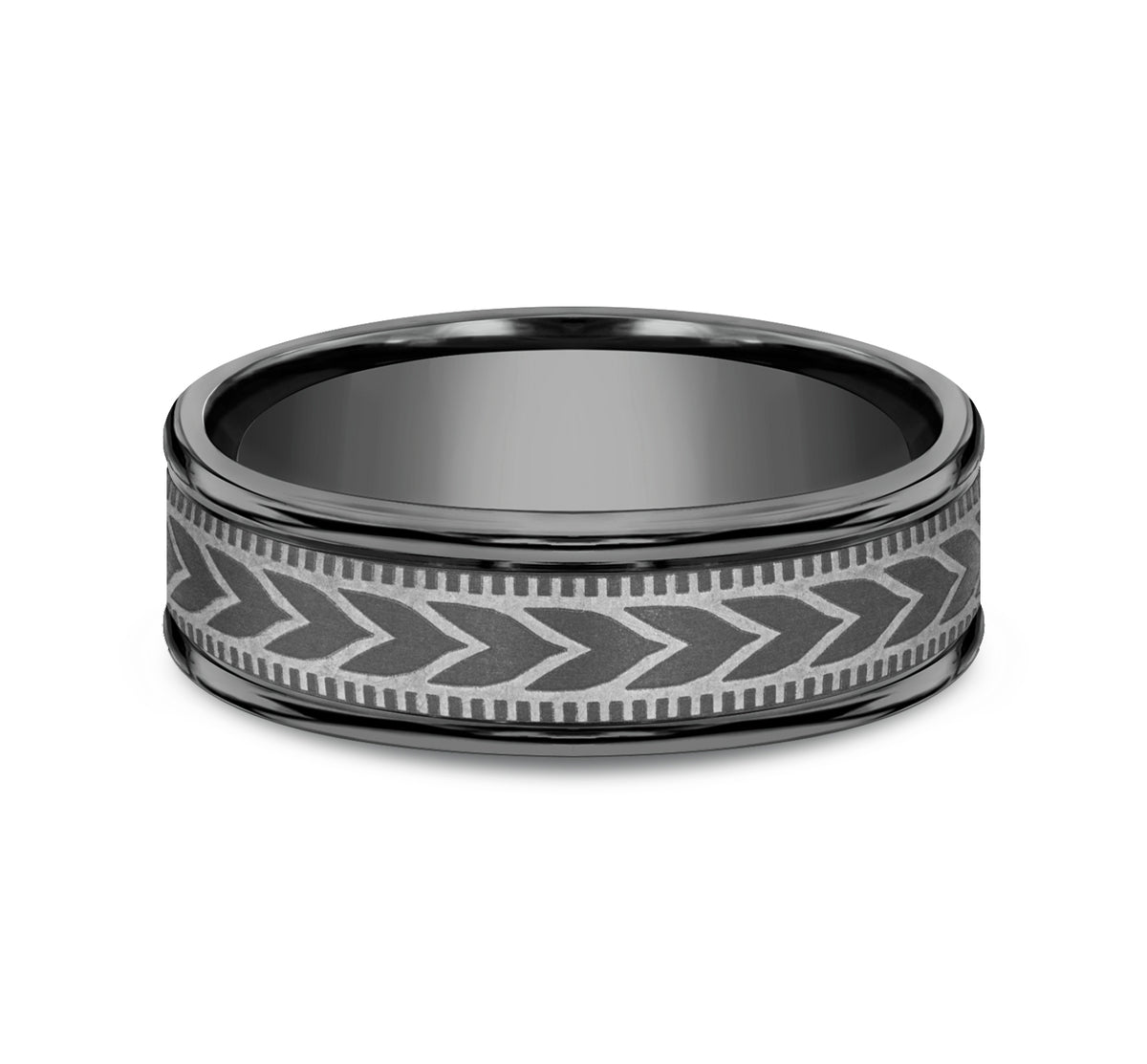 THE ARROW 7mm Tantalum Dark Benchmark men's wedding band