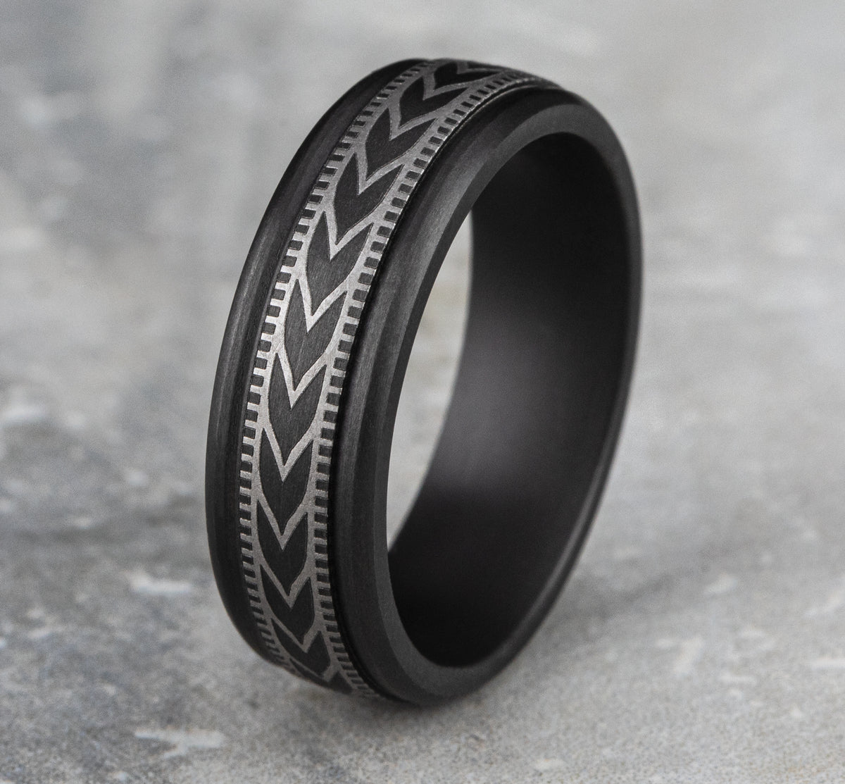 THE ARROW 7mm Tantalum Dark Benchmark men's wedding band