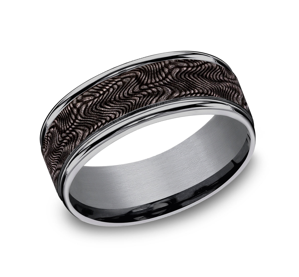 THE MAMBA 8mm Tantalum Grey Benchmark men's wedding band