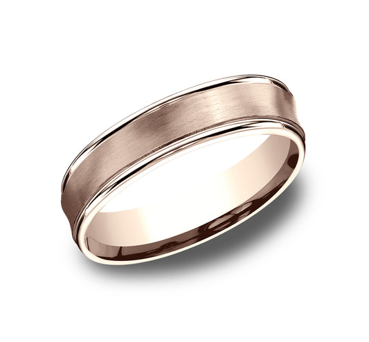 THE DESOTO 5.5mm 14K Rose Benchmark men's wedding band