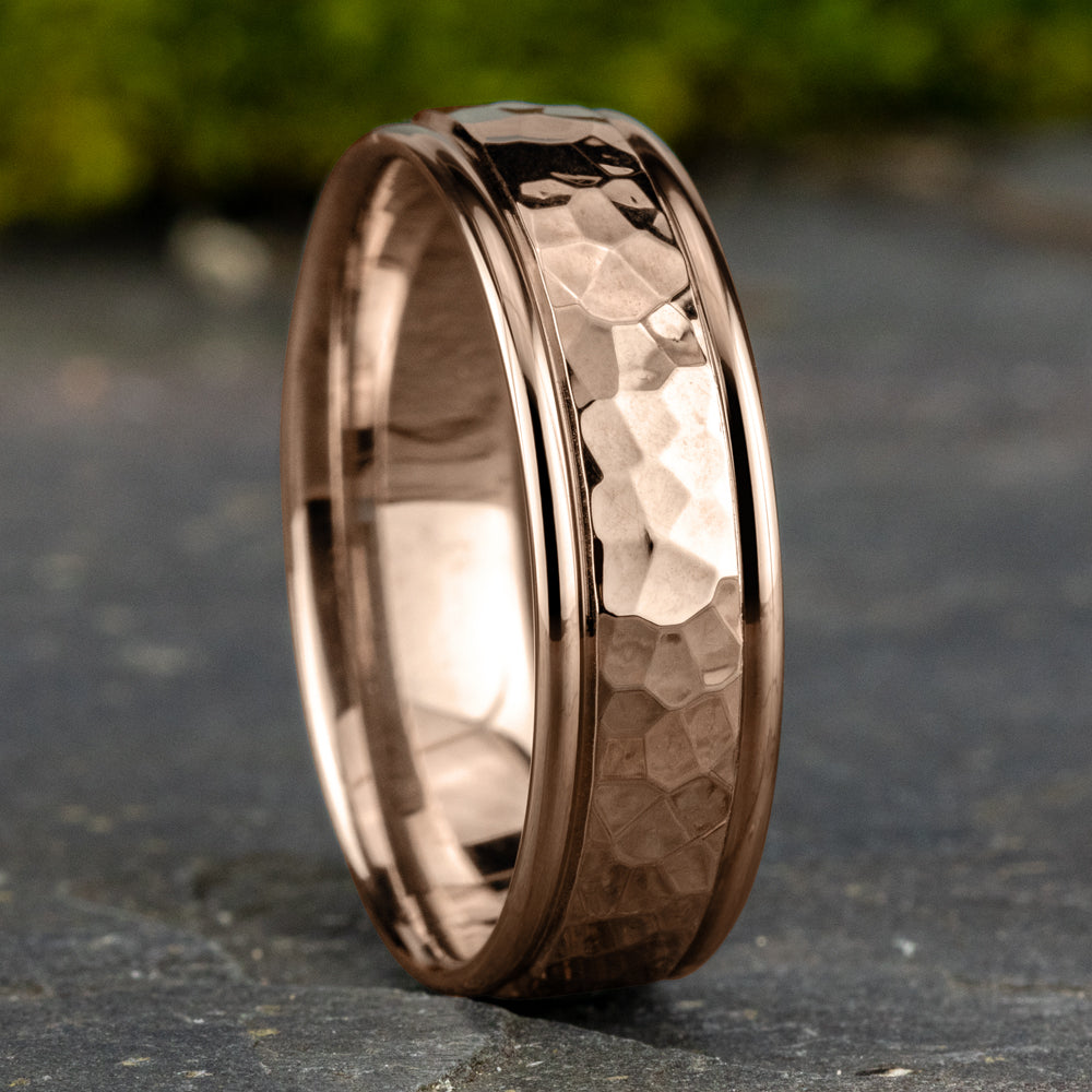 THE WILSON 6.5mm 14K Rose Benchmark men's wedding band