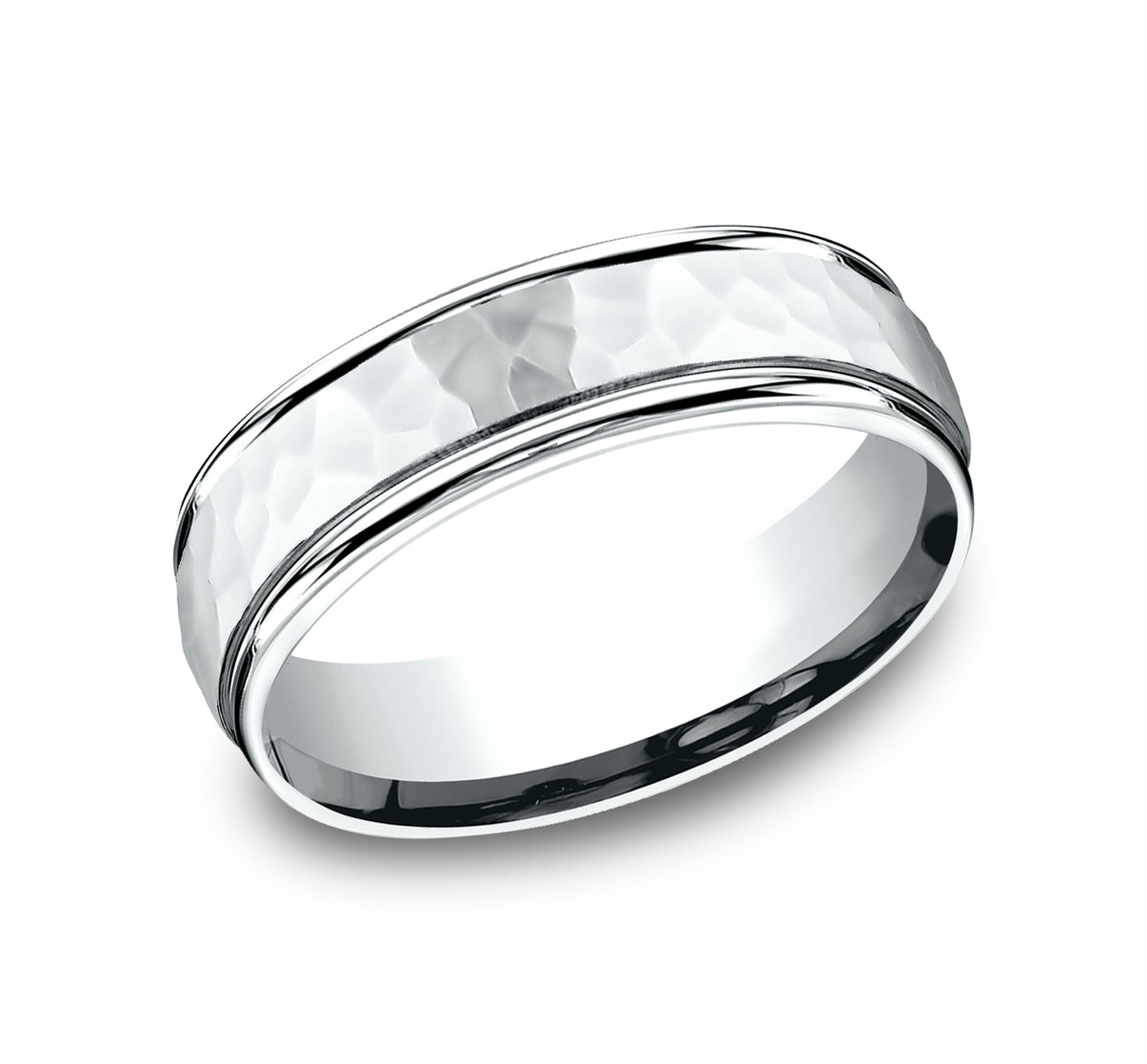 THE WILSON 6.5mm 14K White Benchmark men's wedding band