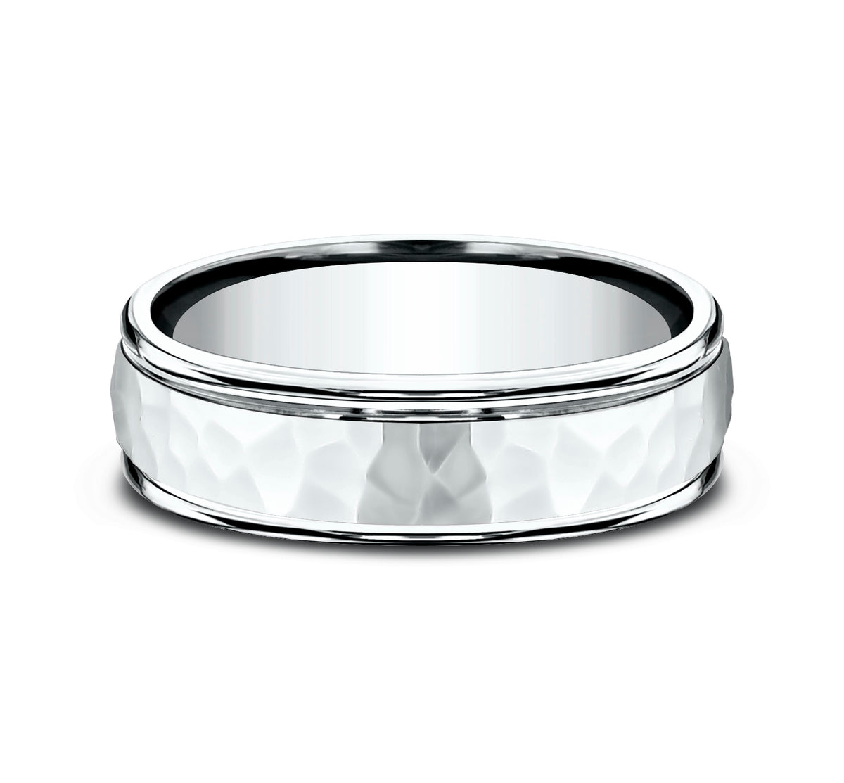 THE WILSON 6.5mm 14K White Benchmark men's wedding band