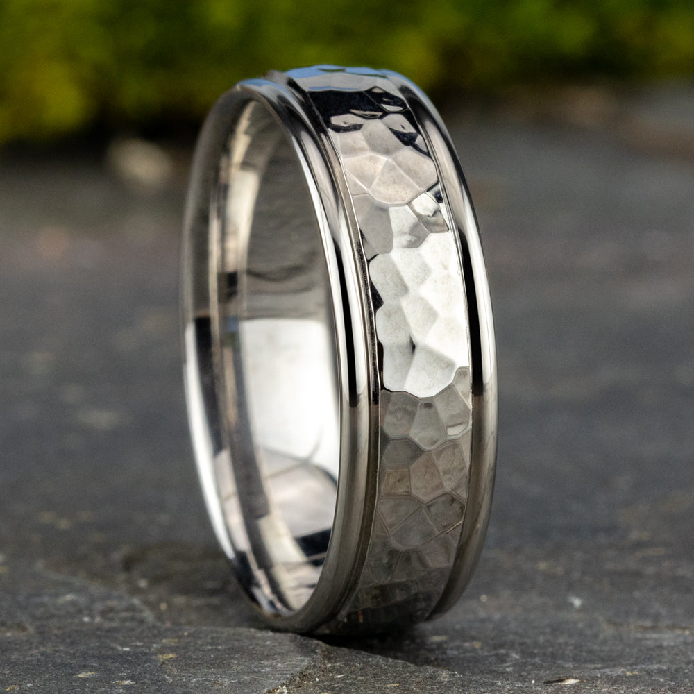 THE WILSON 6.5mm 14K White Benchmark men's wedding band
