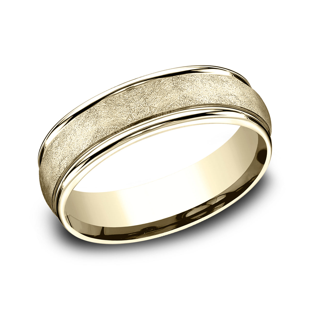 THE EZRA 6.5mm 14K Yellow Benchmark men's wedding band