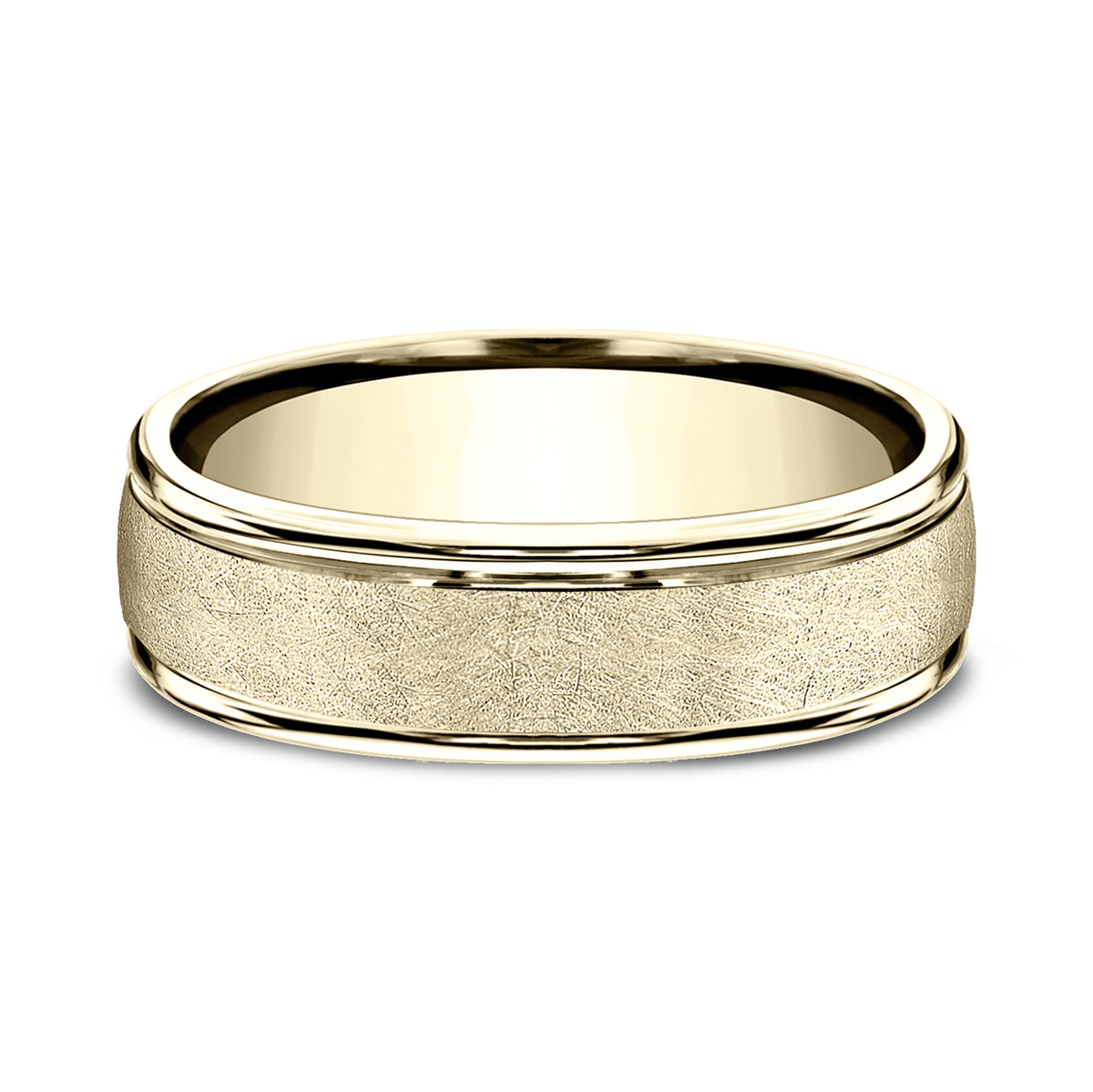THE EZRA 6.5mm 14K Yellow Benchmark men's wedding band