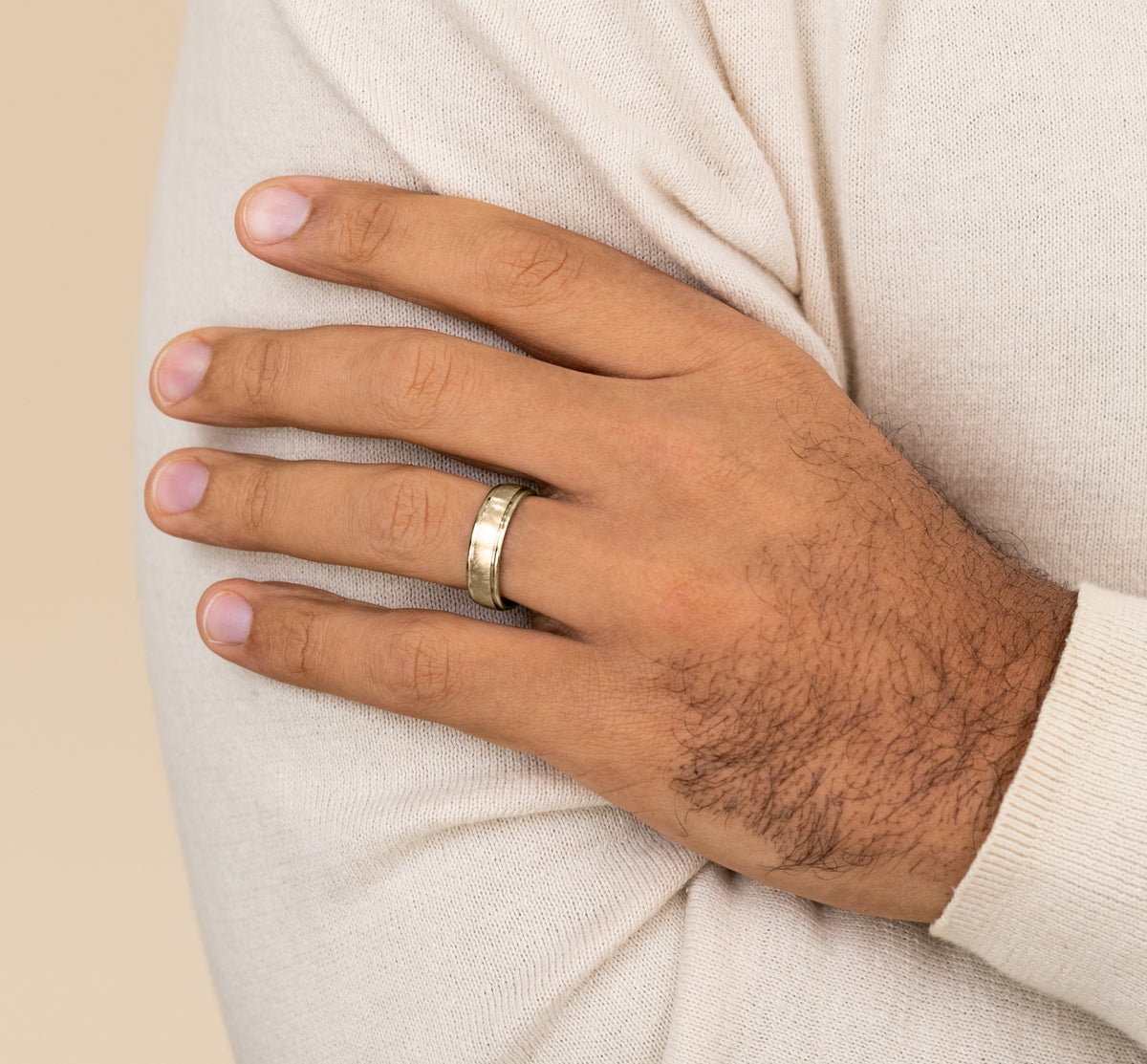 THE EZRA 6.5mm 14K Yellow Benchmark men's wedding band