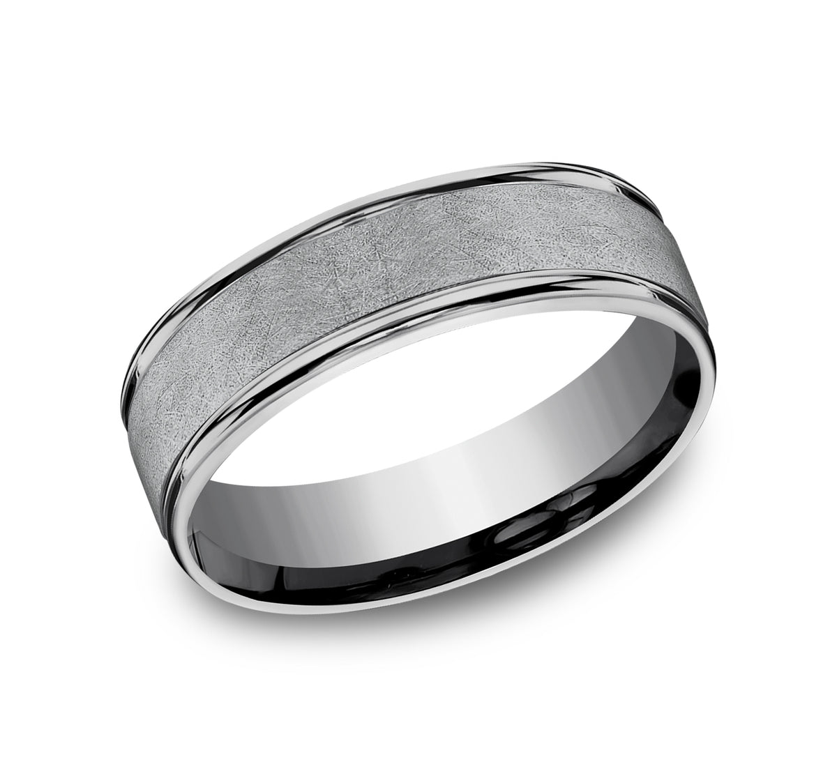 THE EZRA 6.5mm Tantalum Grey Benchmark men's wedding band