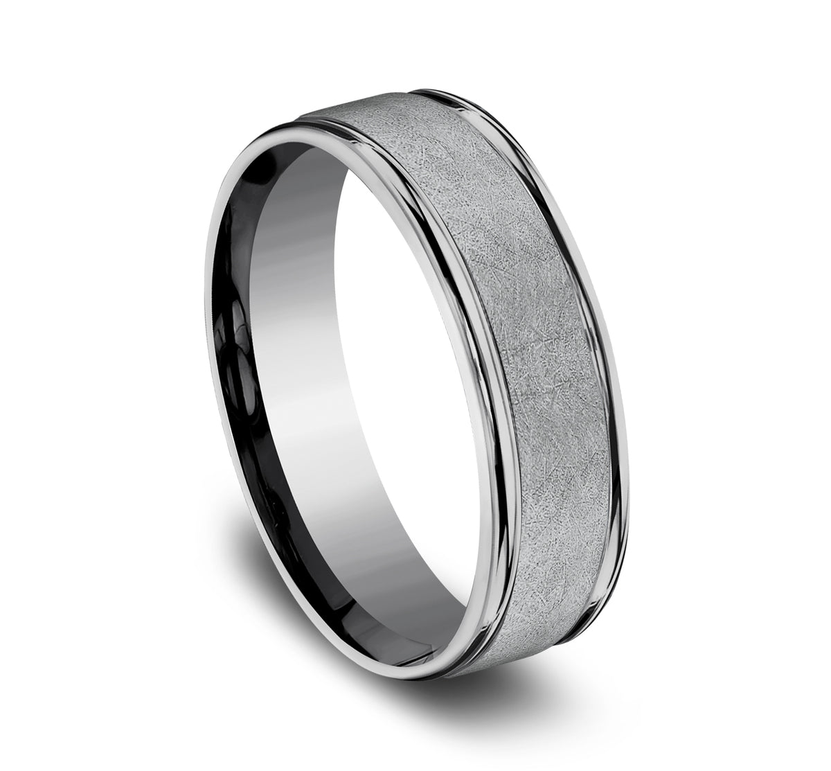 THE EZRA 6.5mm Tantalum Grey Benchmark men's wedding band