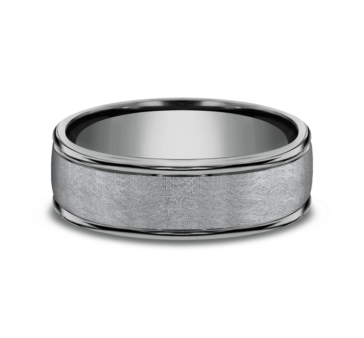 THE EZRA 6.5mm Tantalum Grey Benchmark men's wedding band