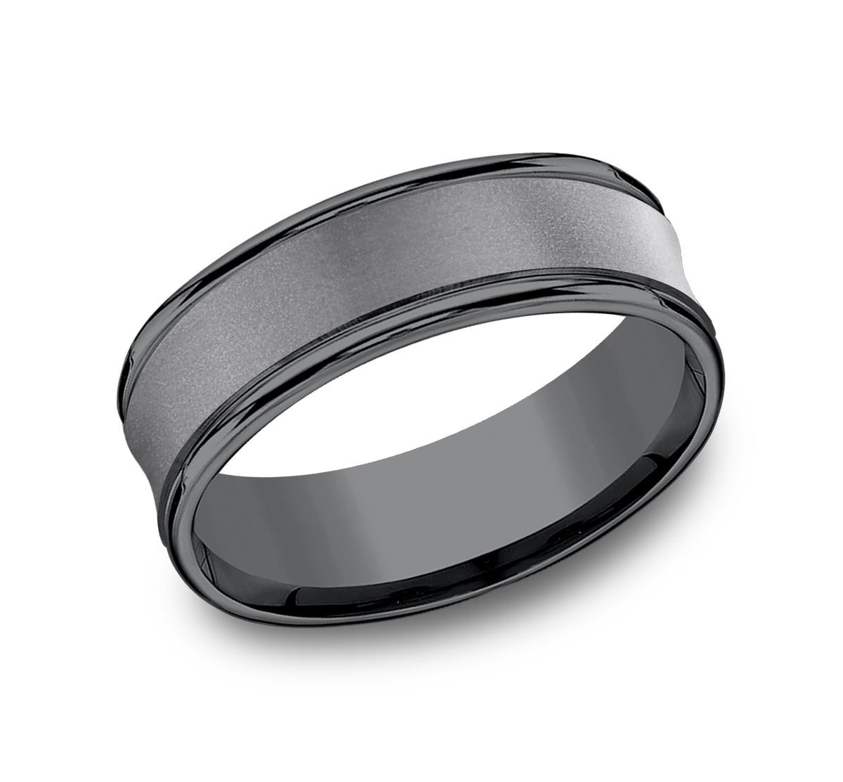 THE DESOTO 7.5mm Tantalum Dark Benchmark men's wedding band