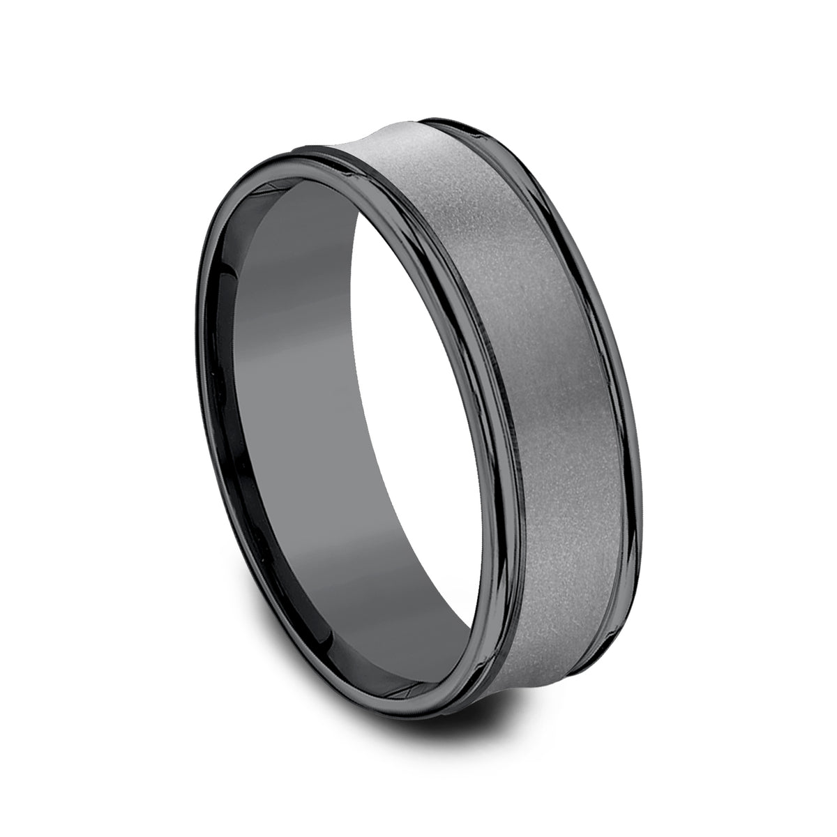 THE DESOTO 7.5mm Tantalum Dark Benchmark men's wedding band