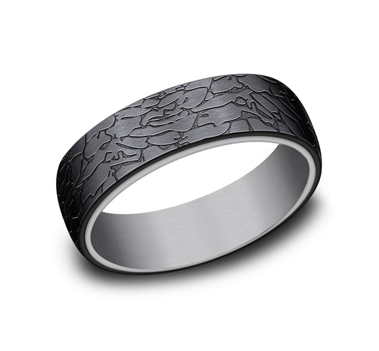 THE AVALON 6.5mm Tantalum Grey/Black Titanium Benchmark men's wedding band