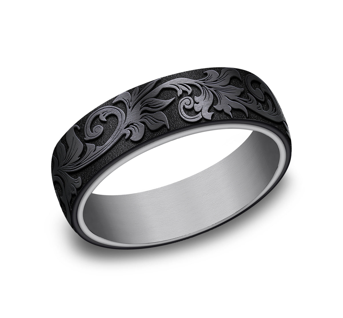 THE PALACE 6.5mm Tantalum Grey/Black Titanium Benchmark men's wedding band