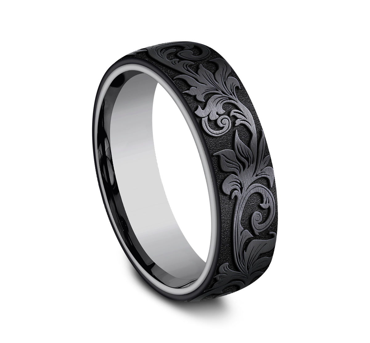 THE PALACE 6.5mm Tantalum Grey/Black Titanium Benchmark men's wedding band
