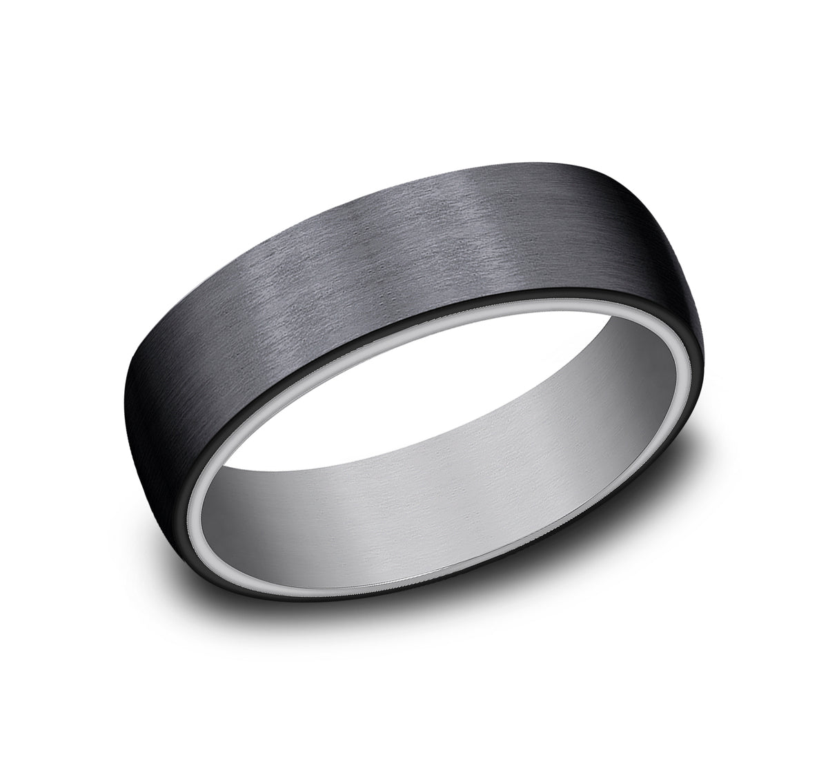 THE BARON 6.5mm Tantalum Grey/Black Titanium Benchmark men's wedding band
