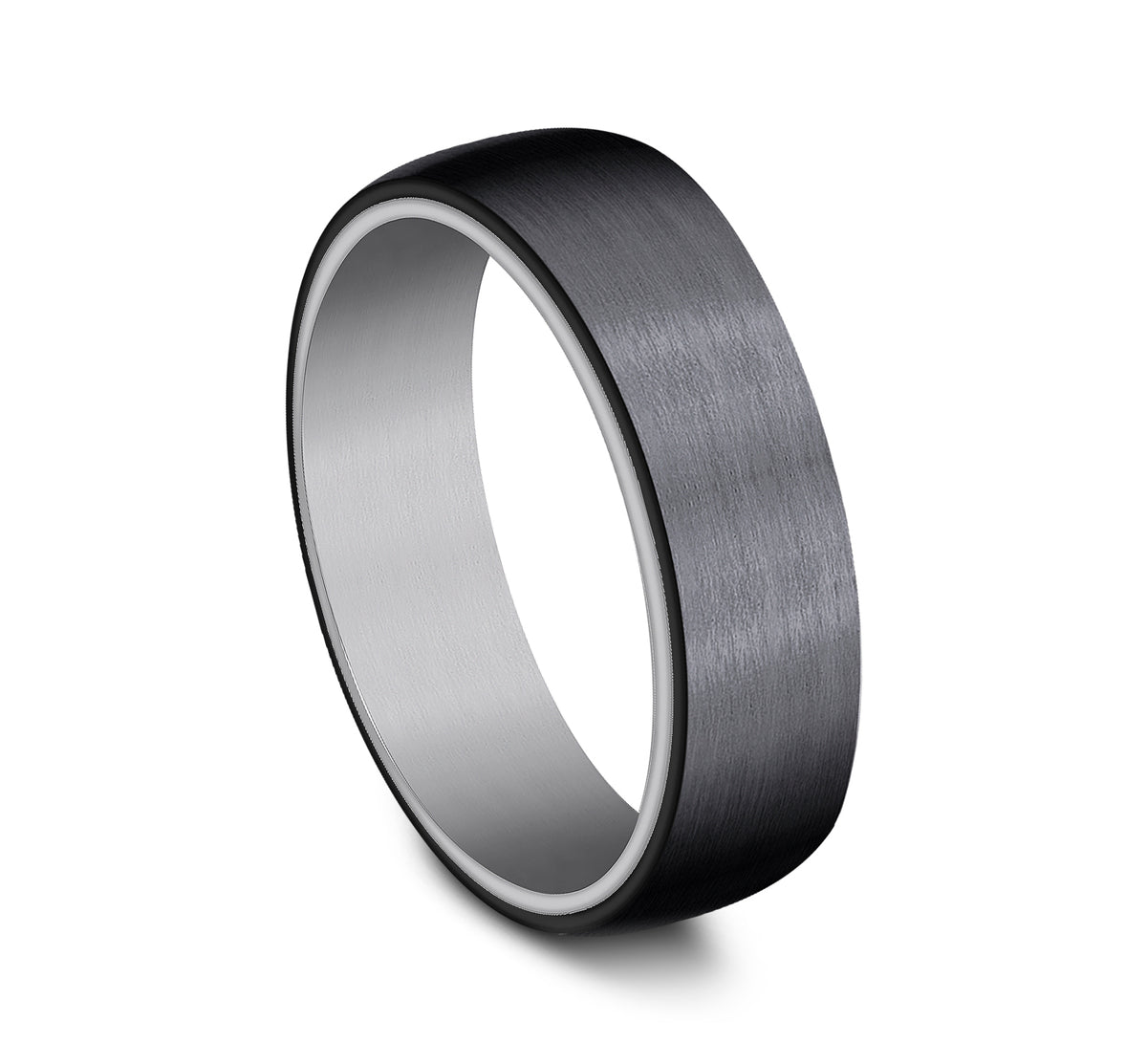 THE BARON 6.5mm Tantalum Grey/Black Titanium Benchmark men's wedding band