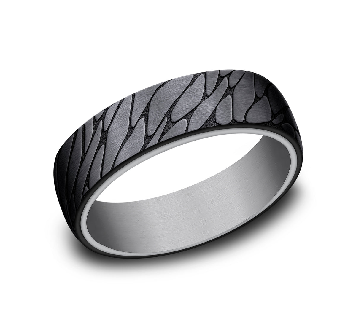 THE GOODMAN 6.5mm Tantalum Grey/Black Titanium Benchmark men's wedding band
