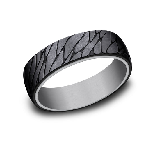 THE GOODMAN 6.5mm Tantalum Grey/Black Titanium Benchmark men's wedding band