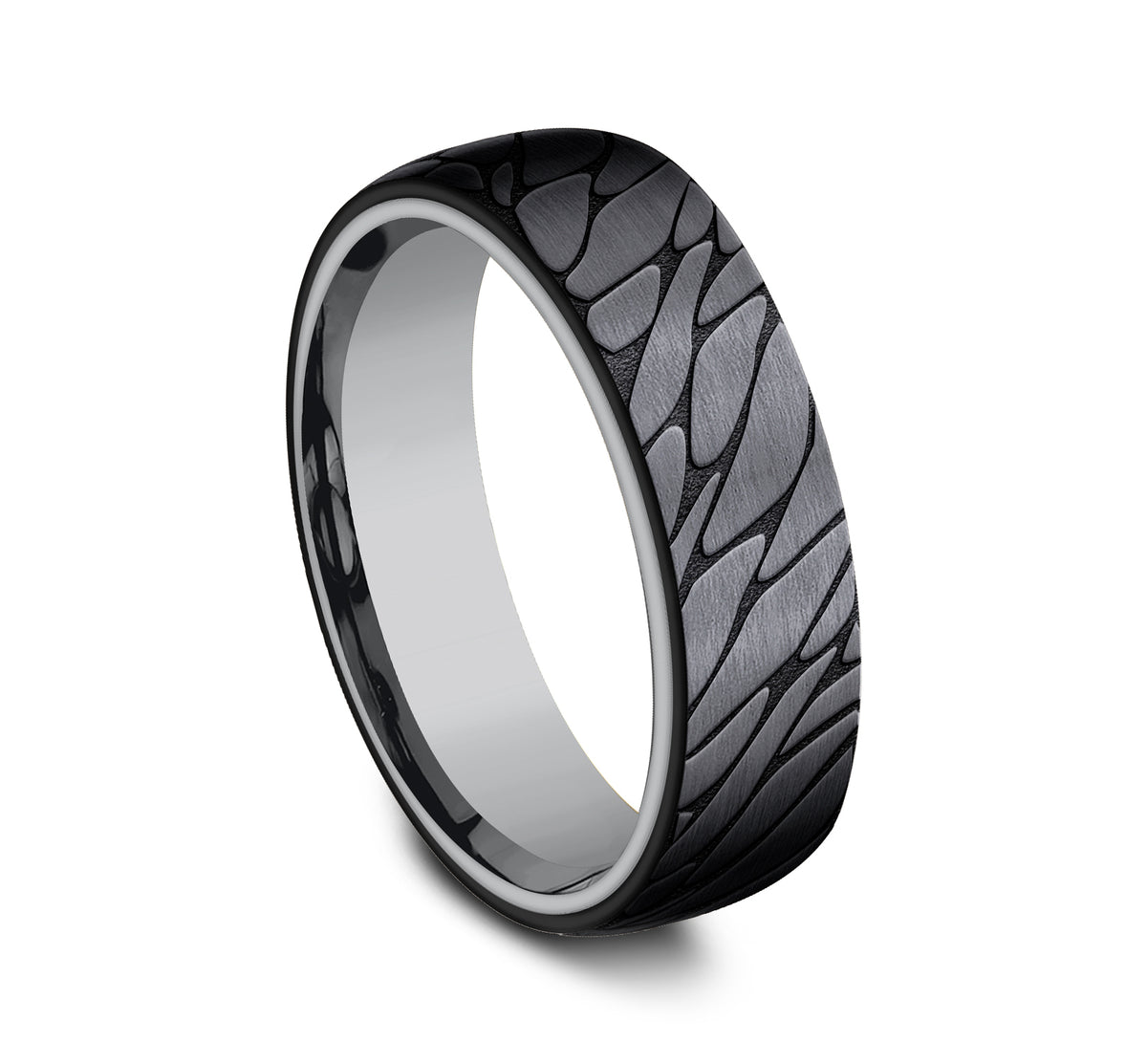 THE GOODMAN 6.5mm Tantalum Grey/Black Titanium Benchmark men's wedding band