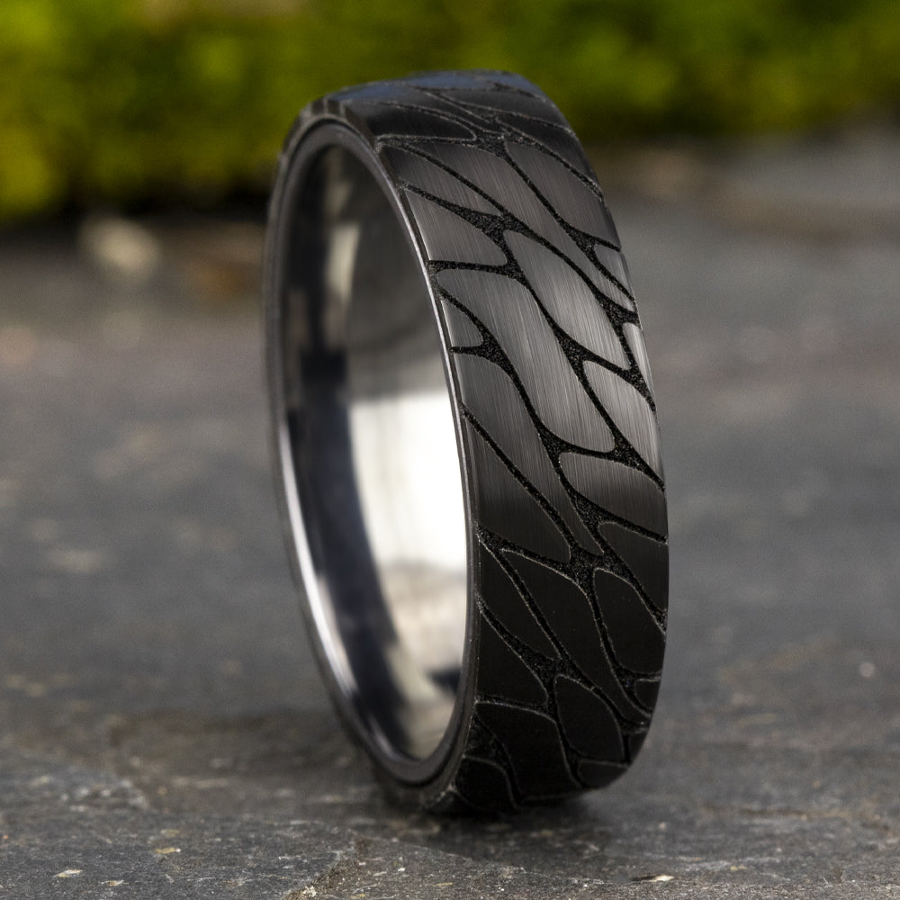 THE GOODMAN 6.5mm Tantalum Grey/Black Titanium Benchmark men's wedding band