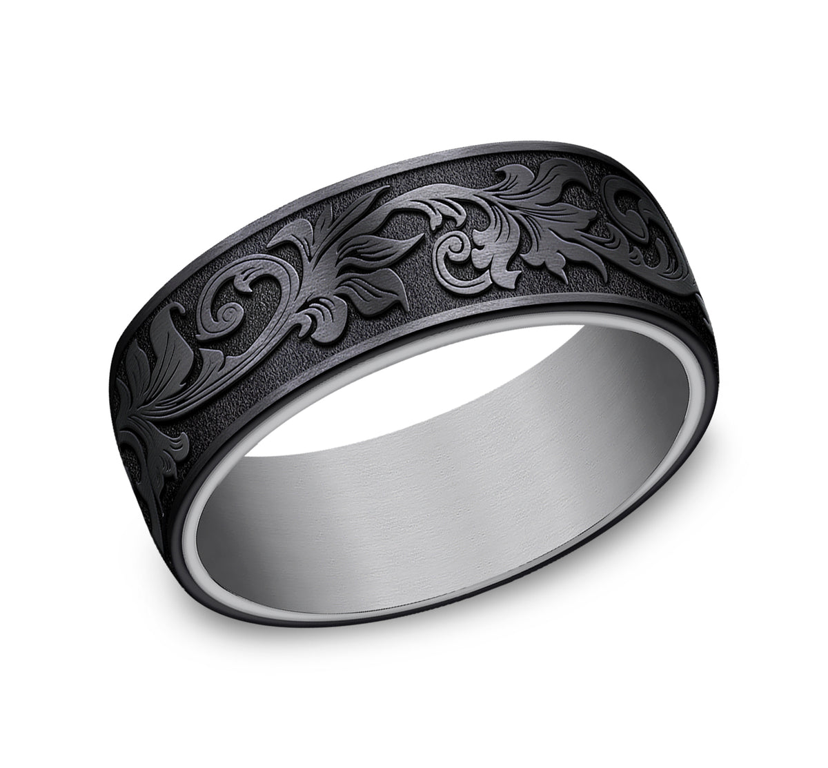 THE PALACE 6.5mm Tantalum Grey/Black Titanium Benchmark men's wedding band