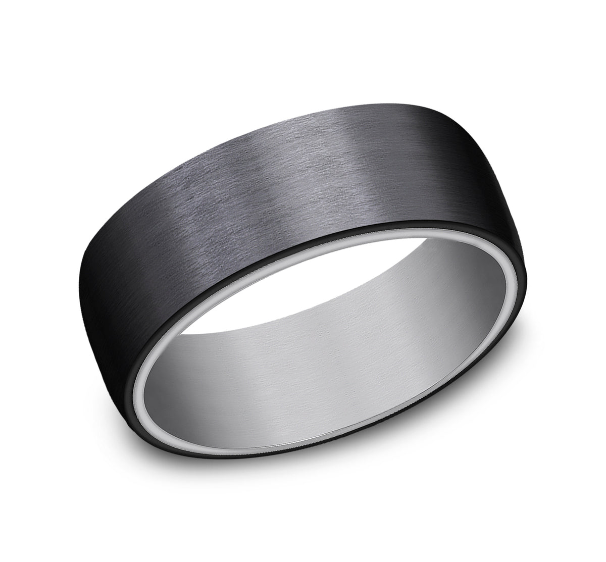THE BARON 6.5mm Tantalum Grey/Black Titanium Benchmark men's wedding band