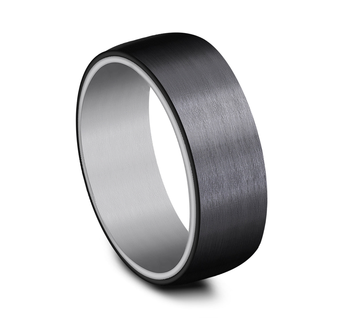 THE BARON 6.5mm Tantalum Grey/Black Titanium Benchmark men's wedding band