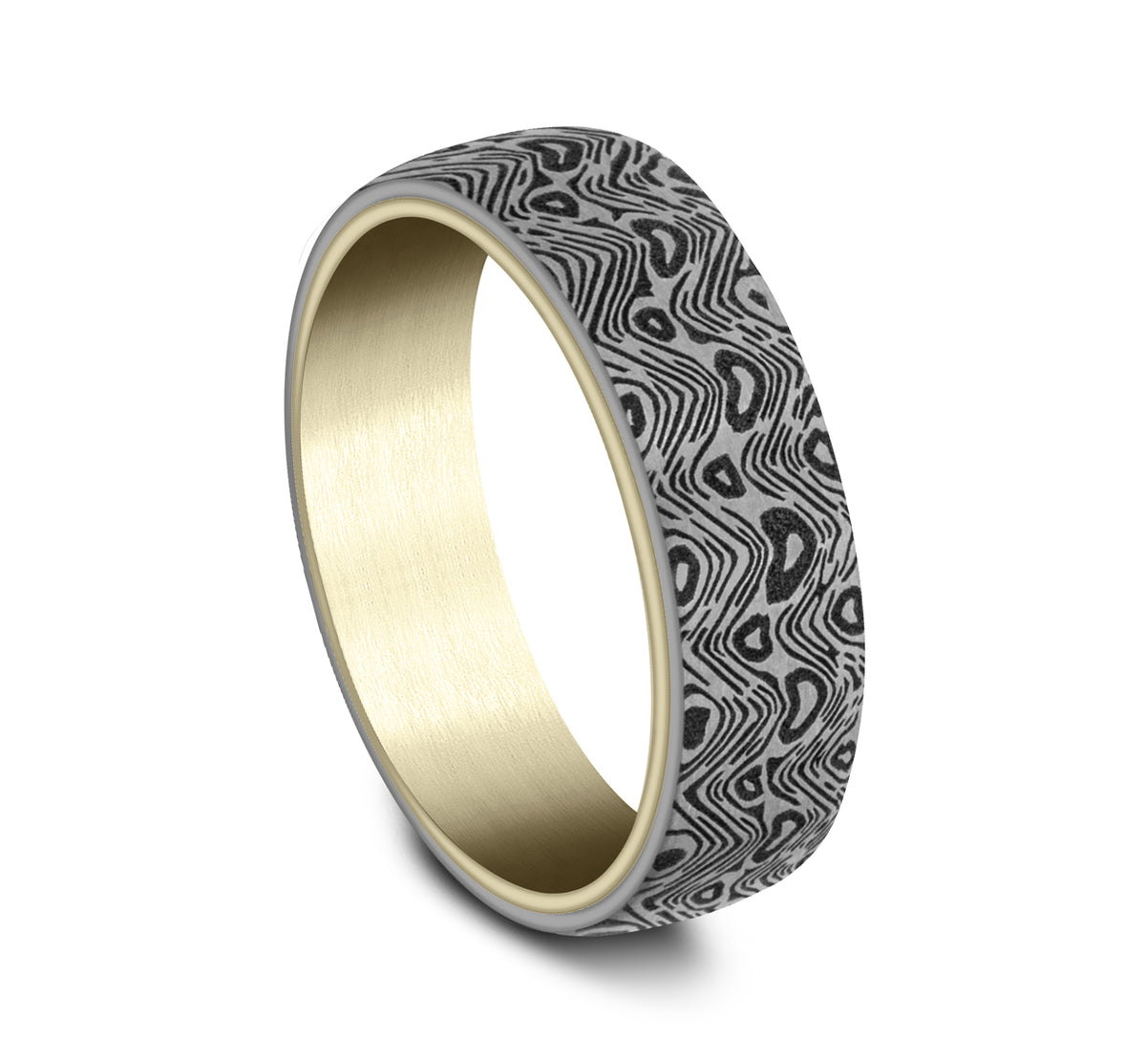 THE WAVE 6.5mm 14K Yellow/Tantalum Grey Benchmark men's wedding band