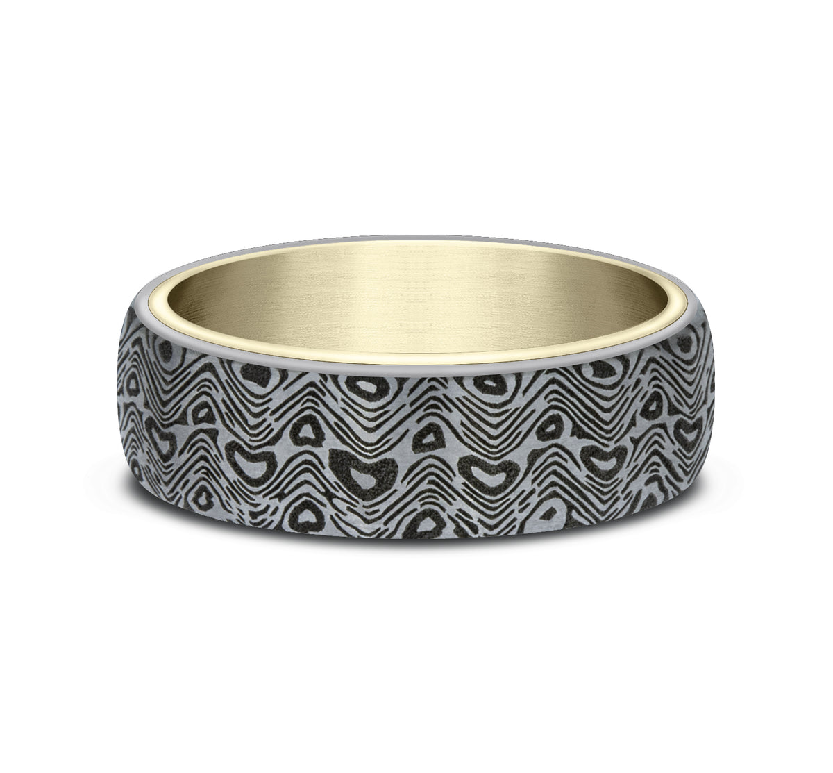 THE WAVE 6.5mm 14K Yellow/Tantalum Grey Benchmark men's wedding band