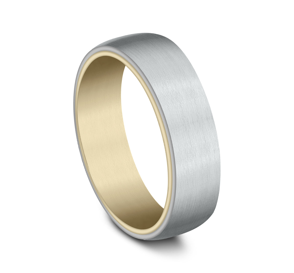 THE BARON 6.5mm 14K Yellow/White Benchmark men's wedding band