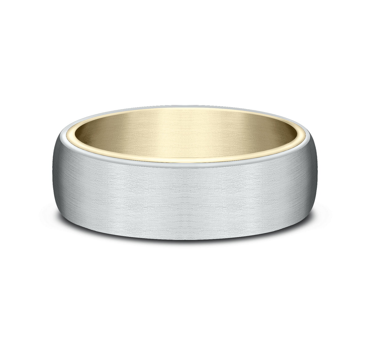 THE BARON 6.5mm 14K Yellow/White Benchmark men's wedding band