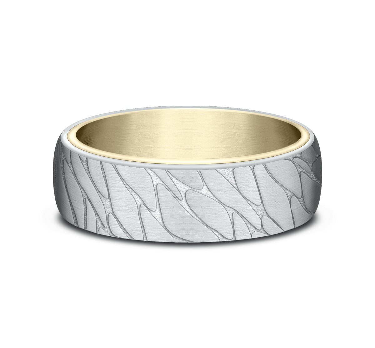 THE GOODMAN 6.5mm 14K Yellow/White Benchmark men's wedding band