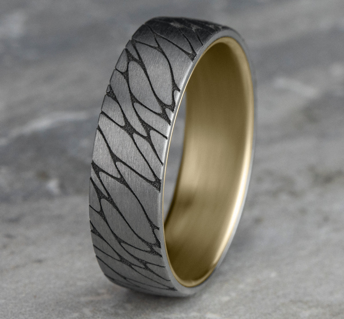 THE GOODMAN 6.5mm 14K Yellow/White Benchmark men's wedding band