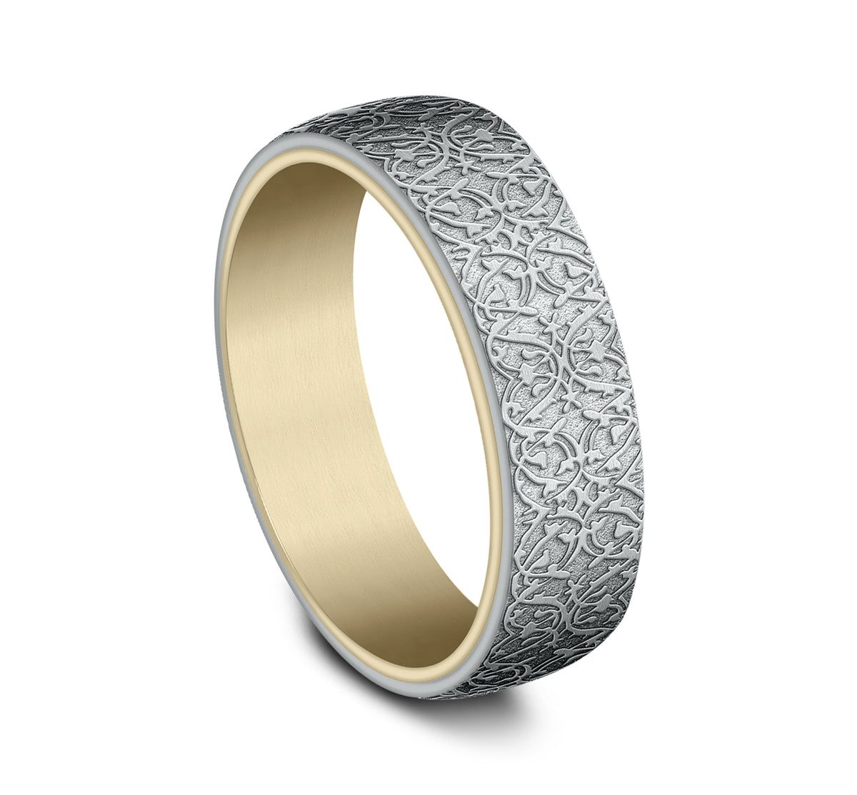 THE SULTAN 6.5mm 14K Yellow/White Benchmark men's wedding band