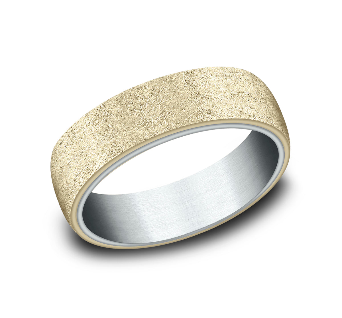 THE AURORA 6.5mm 14K White/Yellow Benchmark men's wedding band