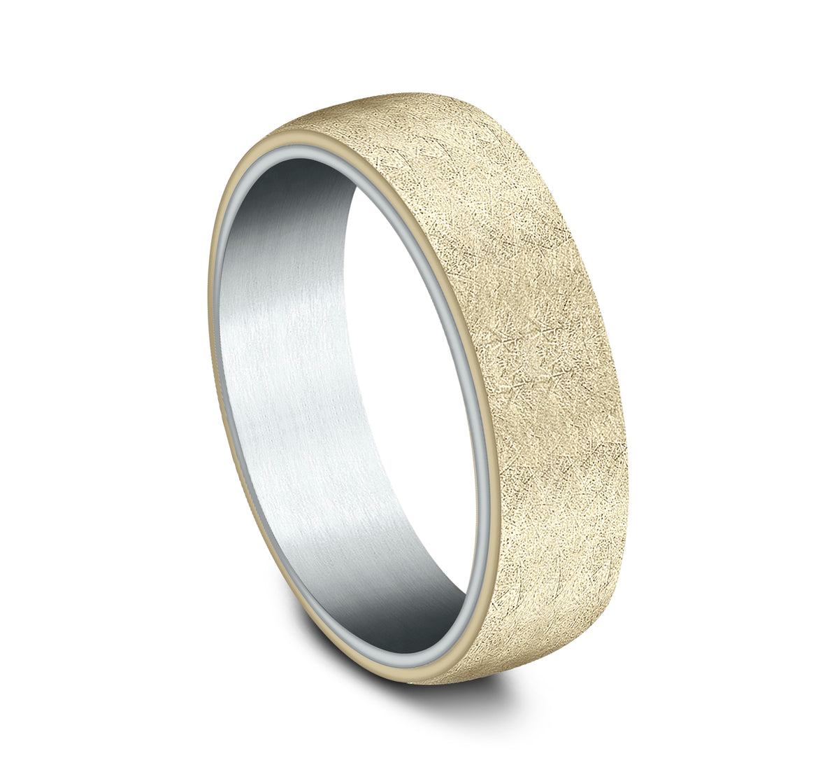 THE AURORA 6.5mm 14K White/Yellow Benchmark men's wedding band