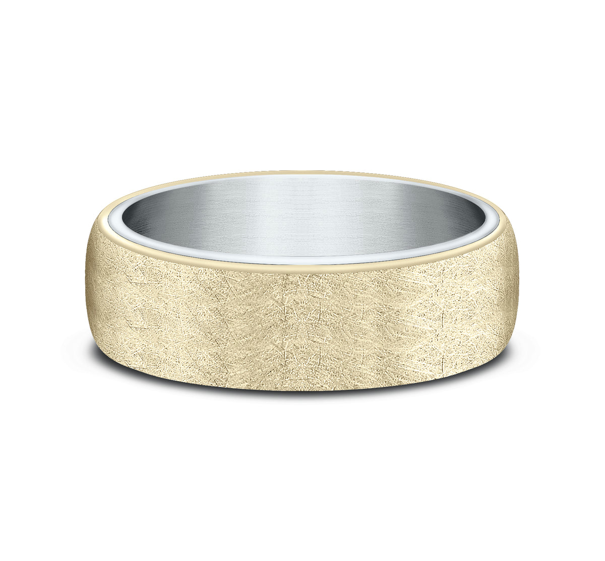 THE AURORA 6.5mm 14K White/Yellow Benchmark men's wedding band