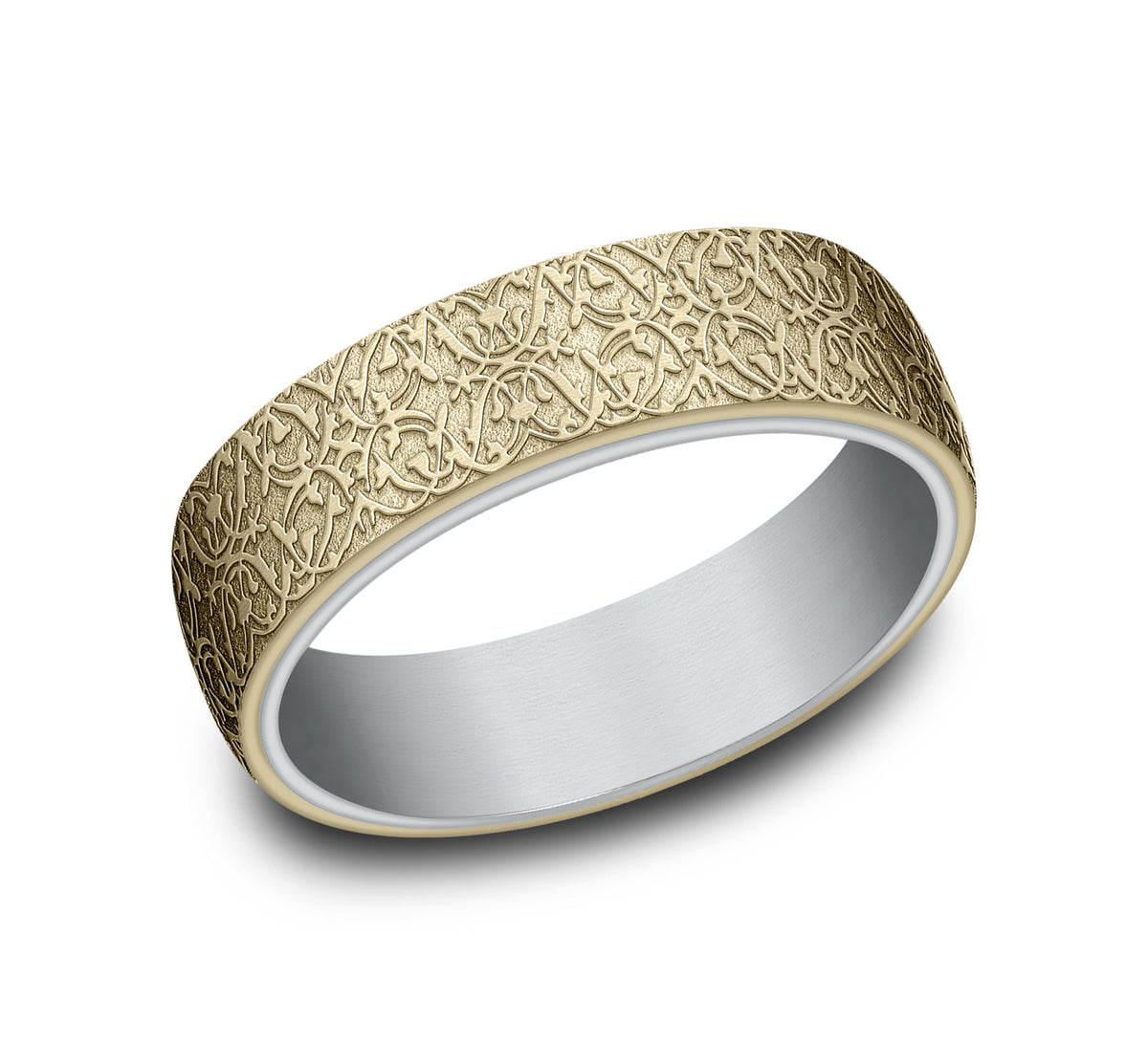 THE SULTAN 6.5mm 14K White/Yellow Benchmark men's wedding band