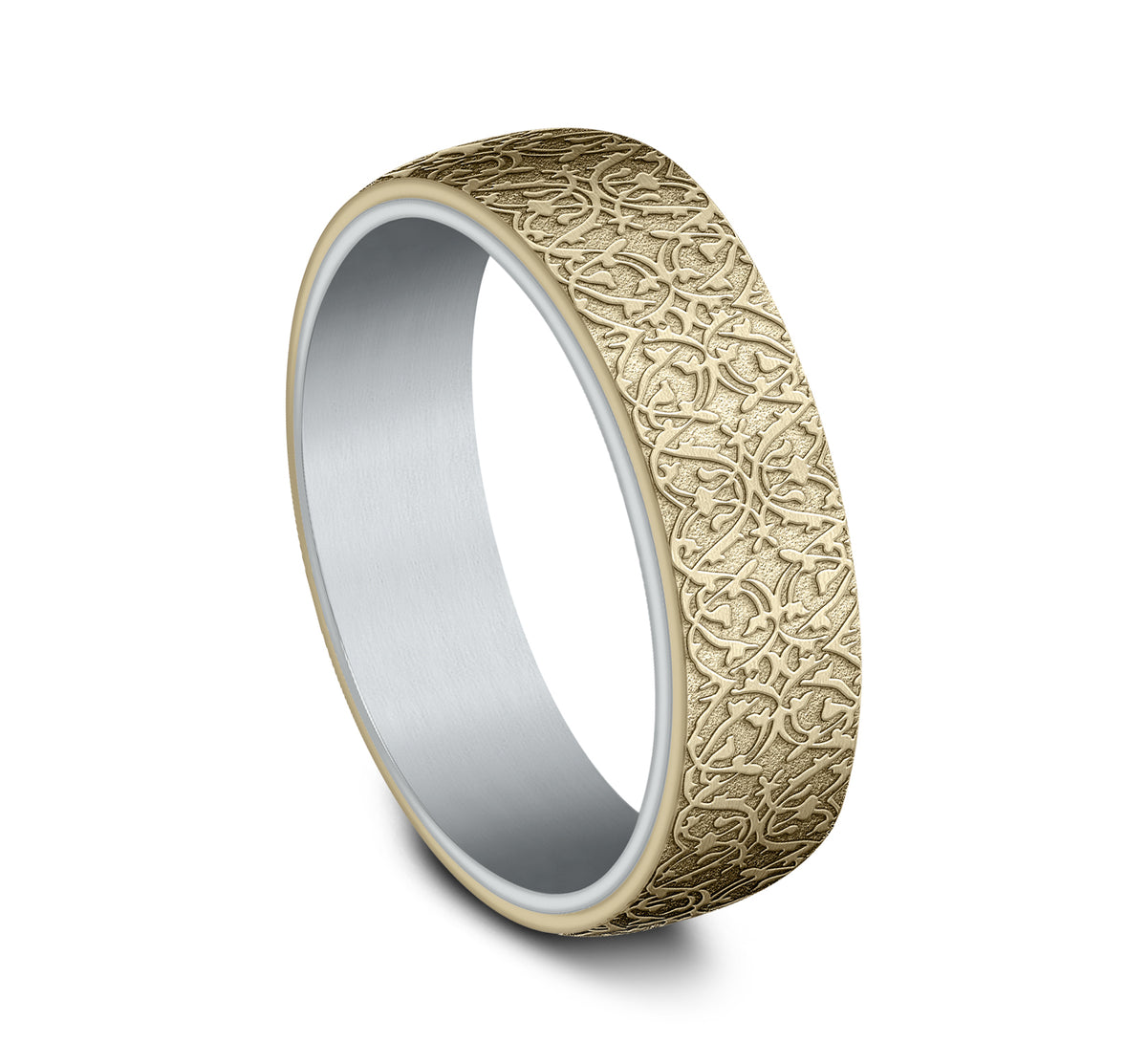 THE SULTAN 6.5mm 14K White/Yellow Benchmark men's wedding band