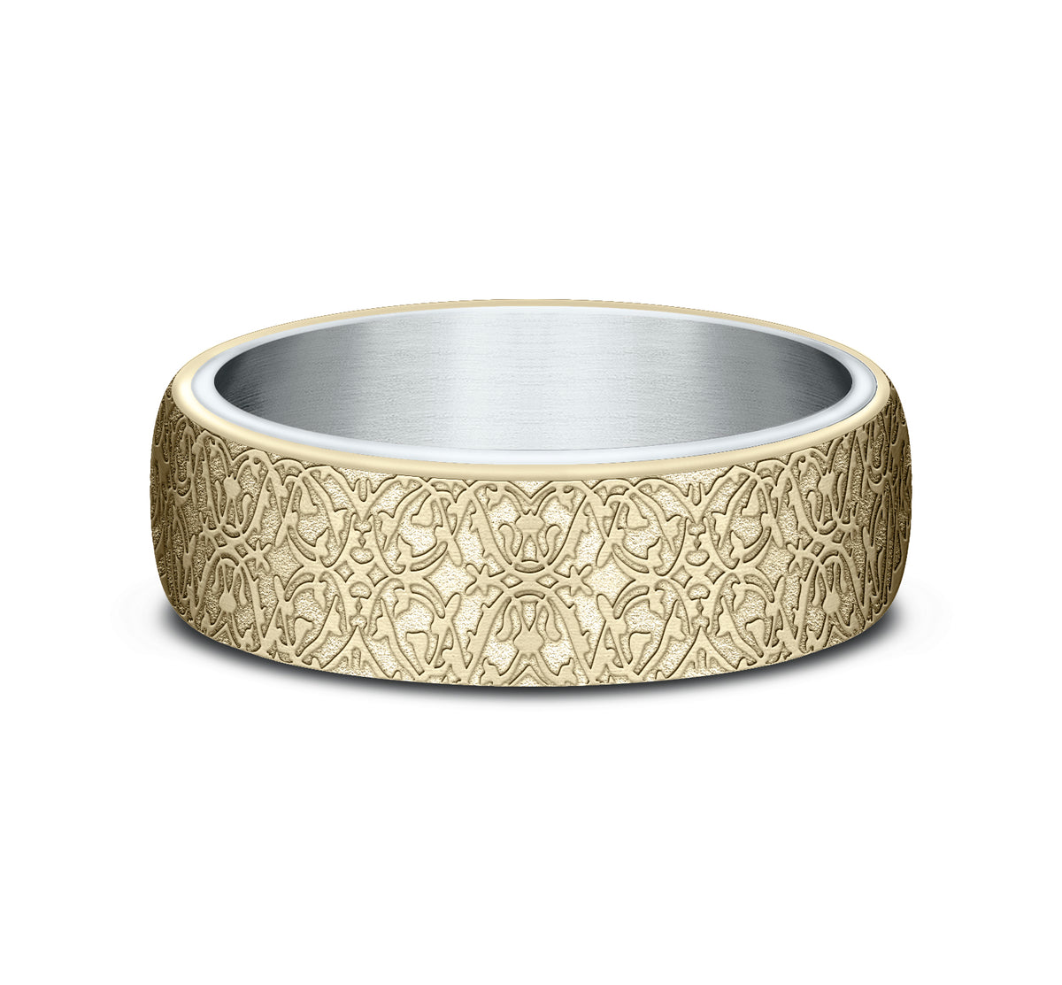 THE SULTAN 6.5mm 14K White/Yellow Benchmark men's wedding band