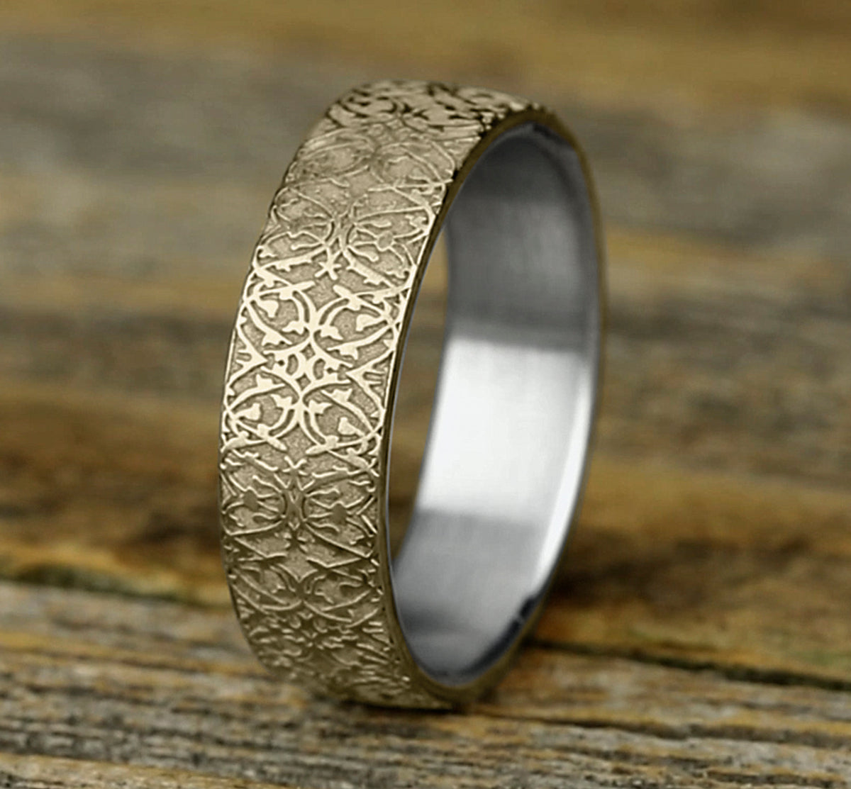 THE SULTAN 6.5mm 14K White/Yellow Benchmark men's wedding band