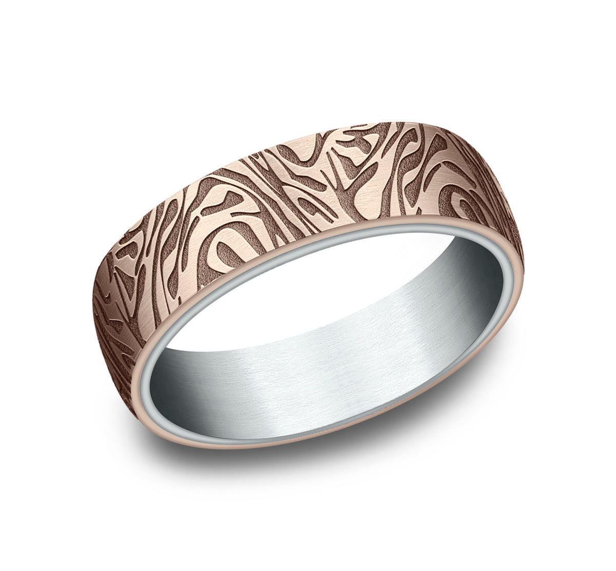 THE IMPERIAL 6.5mm 14K White/Rose Benchmark men's wedding band