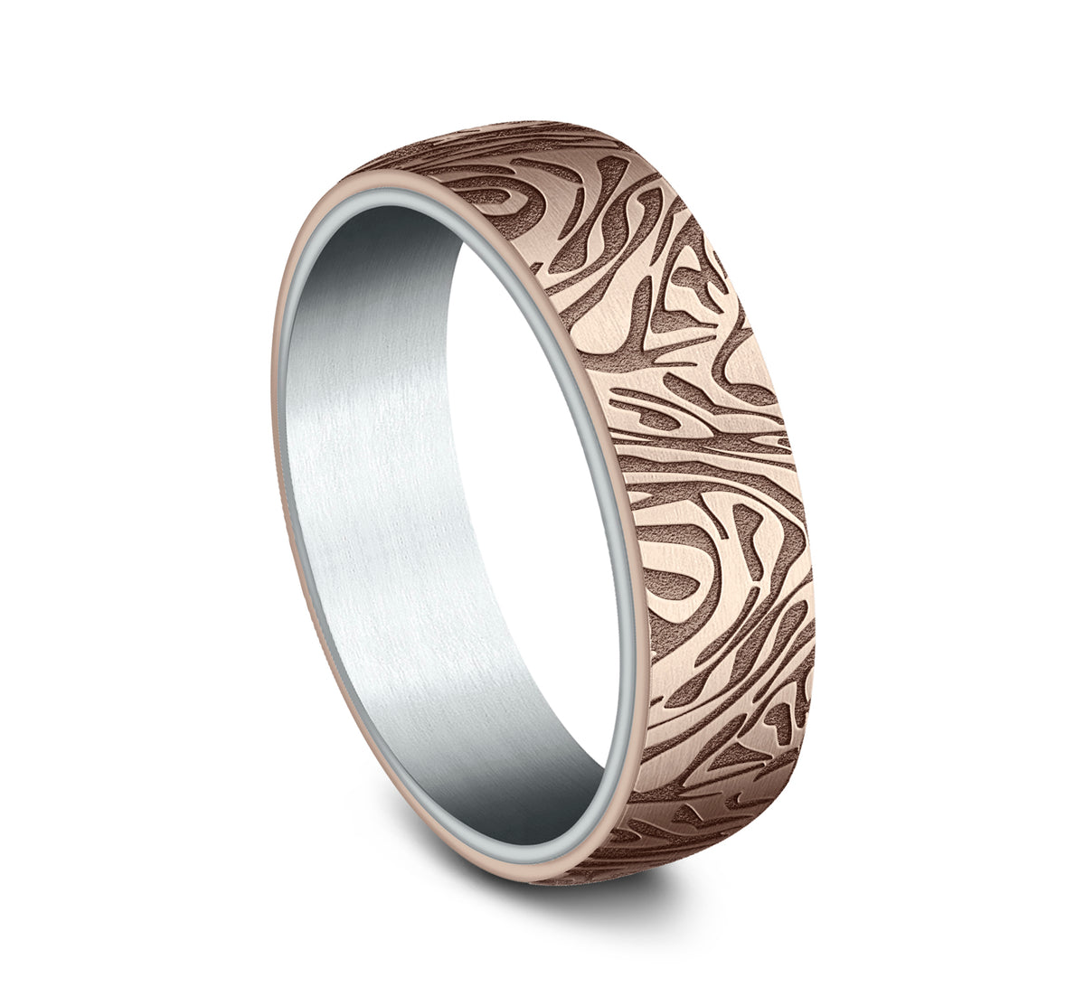 THE IMPERIAL 6.5mm 14K White/Rose Benchmark men's wedding band