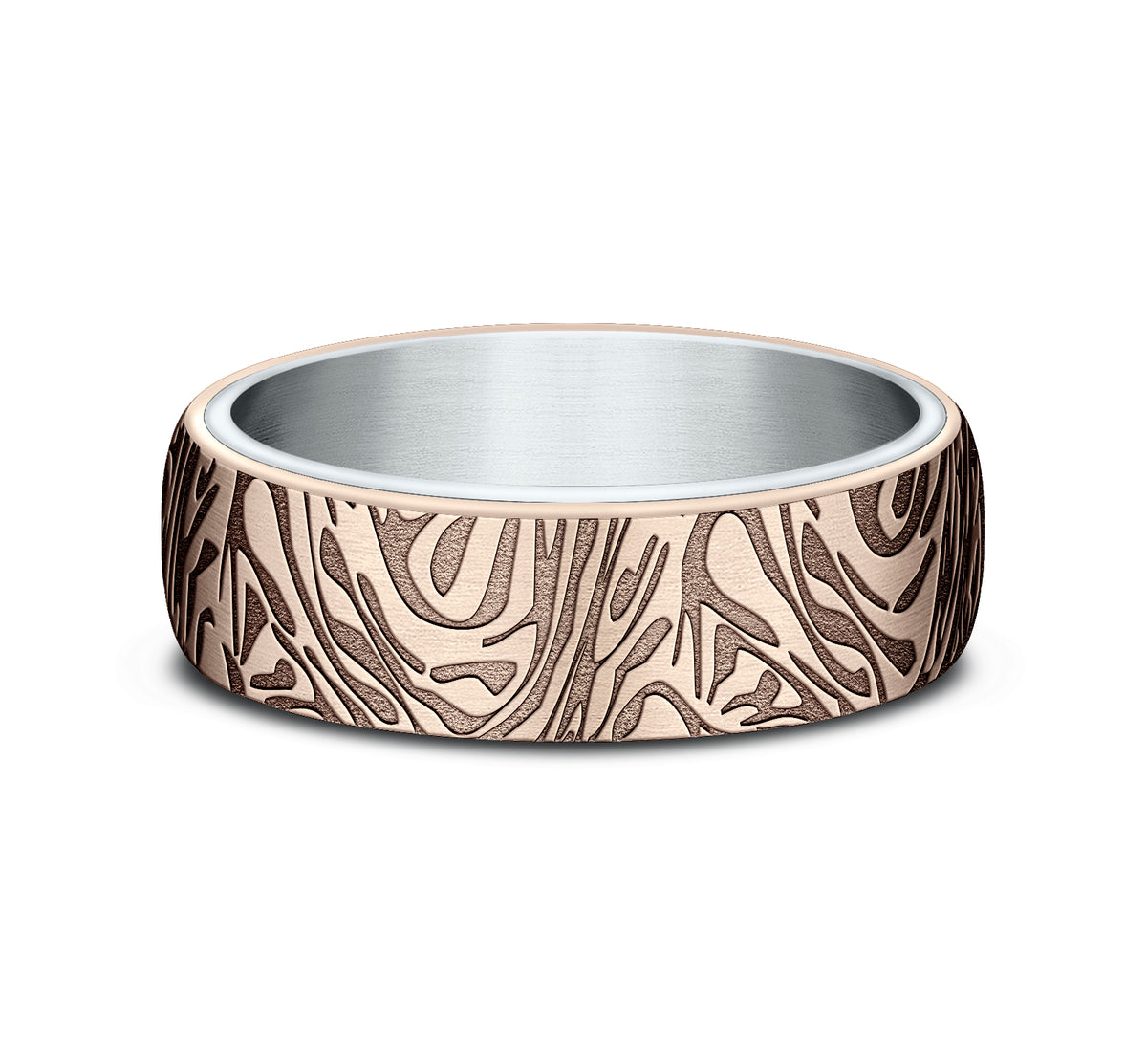 THE IMPERIAL 6.5mm 14K White/Rose Benchmark men's wedding band