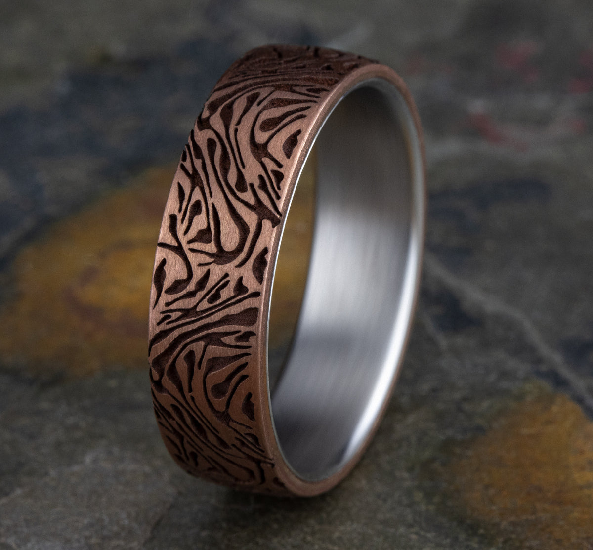 THE IMPERIAL 6.5mm 14K White/Rose Benchmark men's wedding band