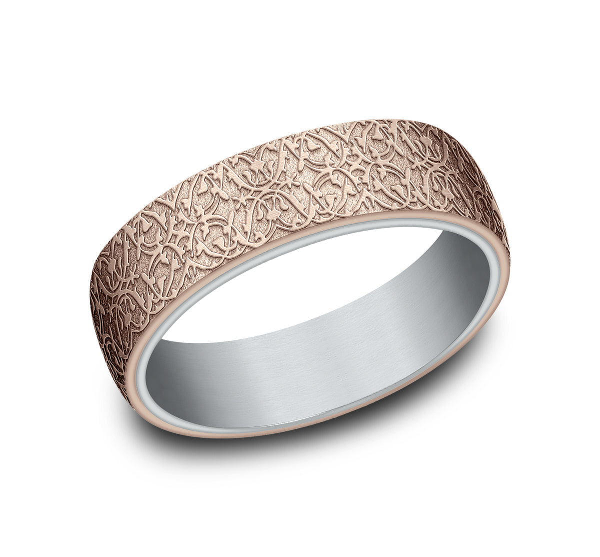 THE SULTAN 6.5mm 14K White/Rose Benchmark men's wedding band