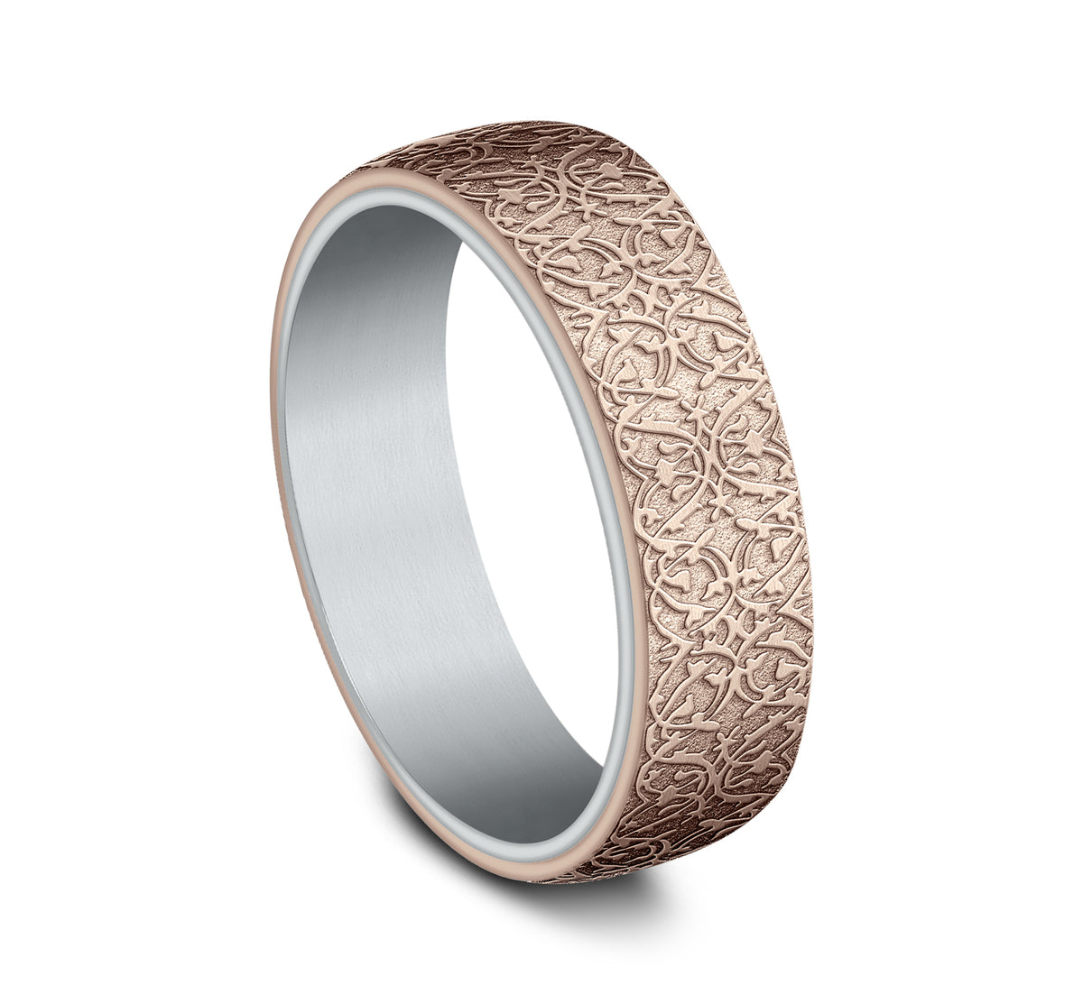THE SULTAN 6.5mm 14K White/Rose Benchmark men's wedding band